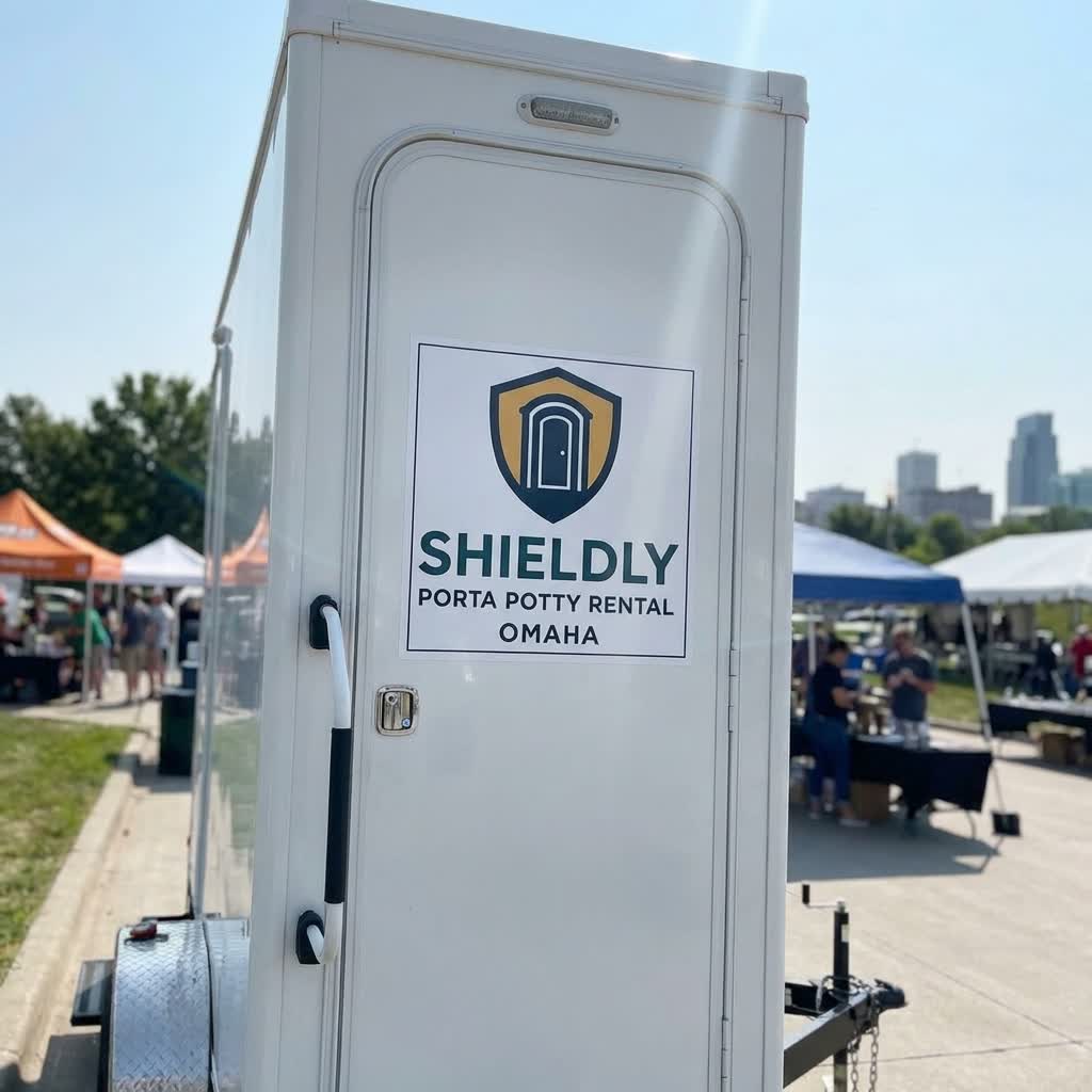 Luxury Restroom Trailer by Shieldly Porta Potty Rental Omaha